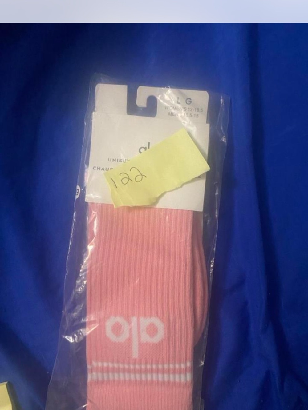 Alo Pink Ribbed Crew Socks - women